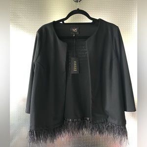 Feather Trim Jacket
